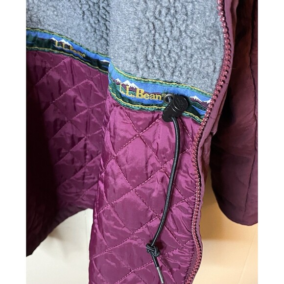 Vintage L.L. Bean Mens Medium Maroon Full Zip Up Jacket 100% Nylon Used - Picture 6 of 8